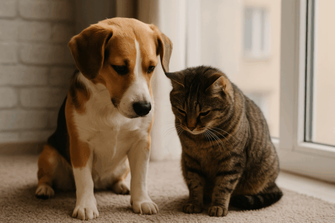Kunnen honden en katten rouwen om het verlies van een huisgenoot?