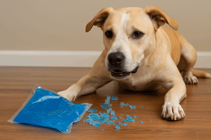 Wat te doen als je hond een coldpack heeft gegeten?